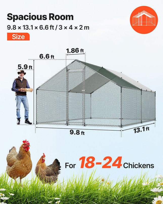 Metalinis vištidės aptvaras VEVOR JD342, 3x4x2 m