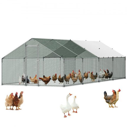 Metalinis vištidės aptvaras VEVOR JD382, 3x8x2 m