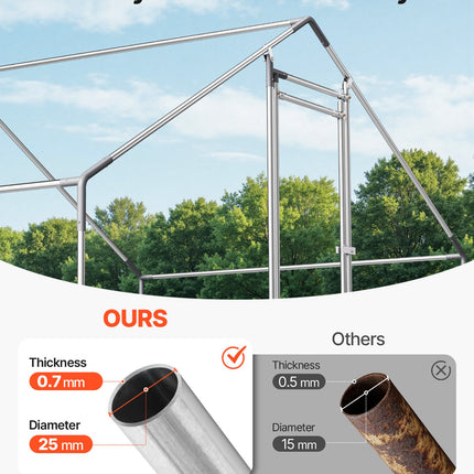 Metalinis vištidės aptvaras VEVOR JD382, 3x8x2 m