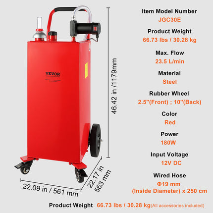 Dyzelino talpa su siurbliu VEVOR JGC30E, 113,6 l