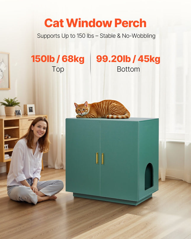 Kačių tualeto spintelė VEVOR KLCB-07, 80 cm pločio