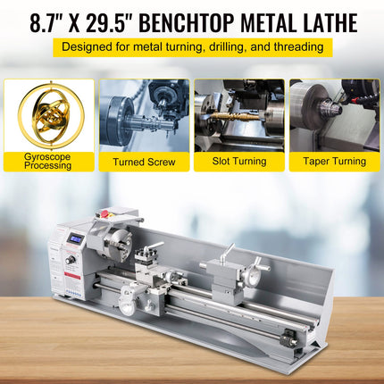 Mini metalo tekinimo staklės VEVOR 220x750mm, 1100W