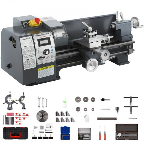 Mini metalo tekinimo staklės VEVOR 8x16 colių, 1100 W