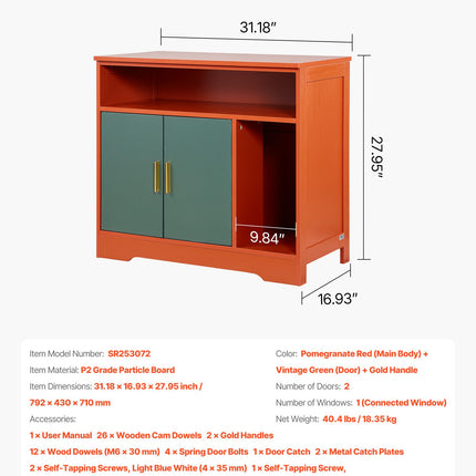 Kačių tualeto spintelė VEVOR SR253072, 79,2 cm pločio