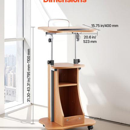 Mobili sakykla VEVOR LT-002AC, reguliuojamas aukštis iki 1100 mm