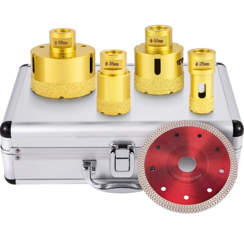 Deimantinių karūnų rinkinys VEVOR QHKZ4PCS, 25-68 mm