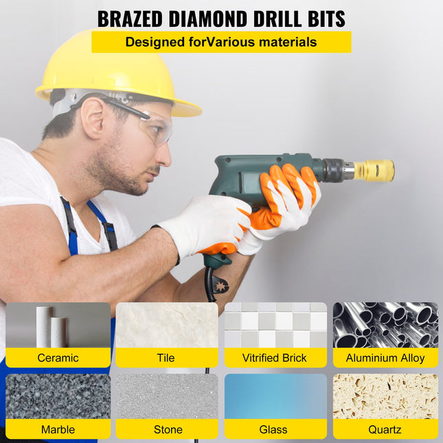 Deimantinių karūnų rinkinys VEVOR QHKZ4PCS, 25-68 mm