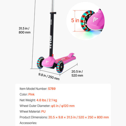 Triratis paspirtukas vaikams VEVOR S789, iki 74,8 kg apkrova