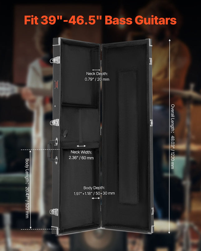 Basgitarios dėklas VEVOR JX-47A, 122 cm