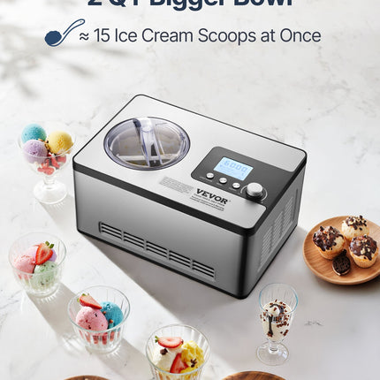 Automatinė ledų gaminimo mašina VEVOR ICE2032-GS, 1,9 l