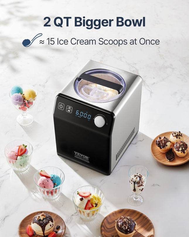 Ledų gaminimo aparatas VEVOR ICE2086BY-GS, 1,9 l