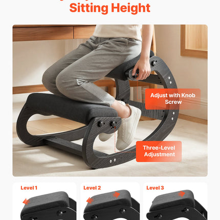 Ergonominė klūpėjimo kėdė VEVOR QDQY-02, reguliuojamas aukštis