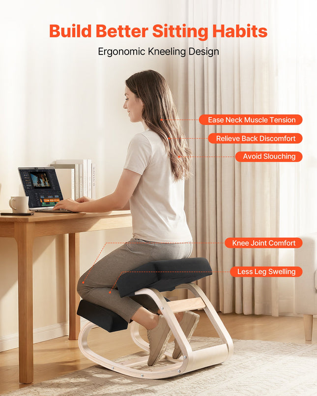 Ergonominė klūpima kėdė VEVOR QDQY-01, 120 kg apkrova