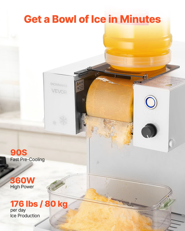 Sniego ledo gaminimo aparatas VEVOR DB80, 80 kg/24 val.