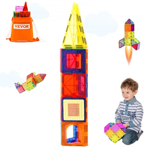 Magnetinės kaladėlės VEVOR 55CXJM2, 55 dalių rinkinys