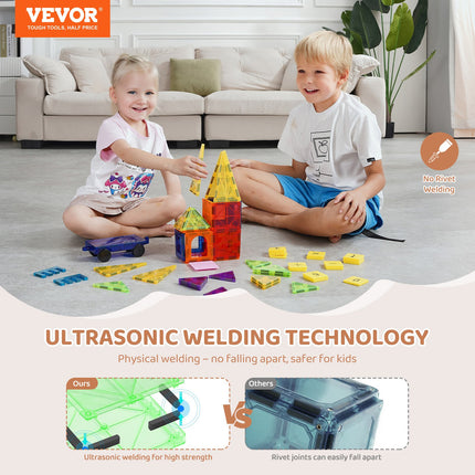 Magnetinės kaladėlės VEVOR 55CXJM2, 55 dalių rinkinys
