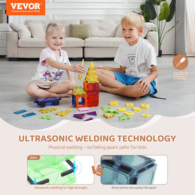 Magnetinės kaladėlės VEVOR 55CXJM2, 55 dalių rinkinys
