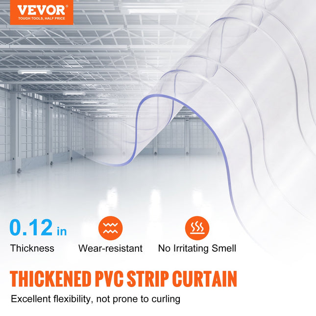 PVC juostinės užuolaidos VEVOR TCV0, 30,5 m x 30,5 cm