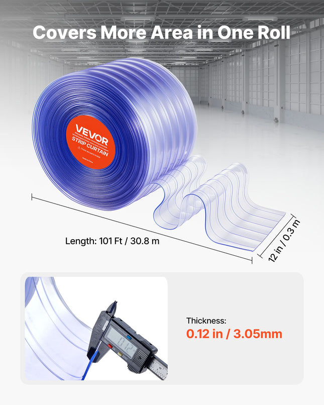 PVC juostinė užuolaida VEVOR MS-0008, 30,8 m ilgio