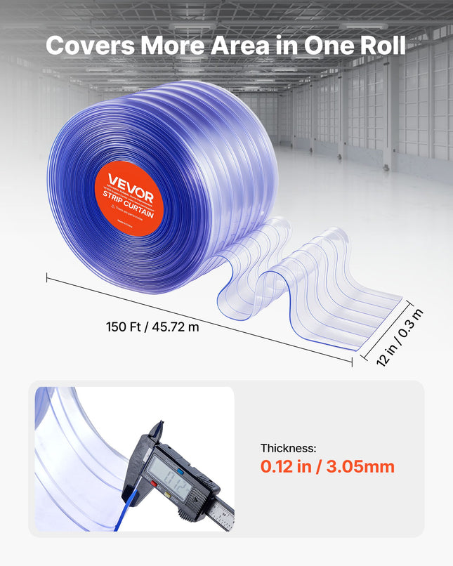 PVC juostinė užuolaida VEVOR MS-0010, 45,7 m ilgis