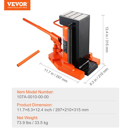 Hidraulinis žemo paėmimo kėliklis VEVOR 107A-0010-00-00, 10 tonų
