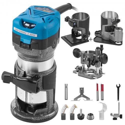 Elektrinis rankinis frezeris VEVOR Compact Router Kit, 800W