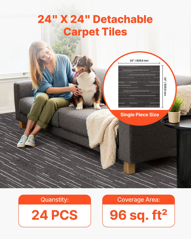 Kiliminės plytelės VEVOR SXP-LQ-KW2-5, 24 vnt. (8,9 m²)