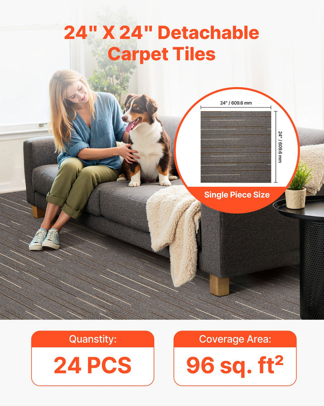 Kiliminės plytelės VEVOR SXP-LQ-KW2-6, 24 vnt. (8,9 m²)
