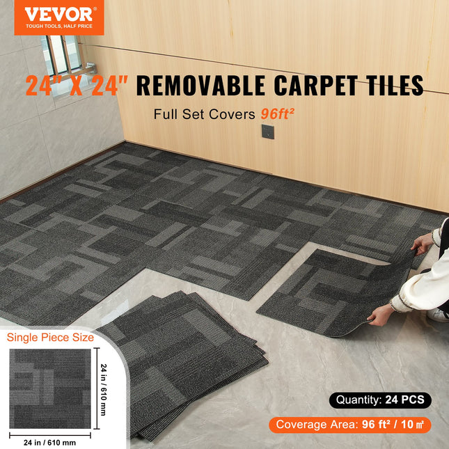 Kiliminės plytelės VEVOR DC126-04, 24 vnt. (610x610 mm)
