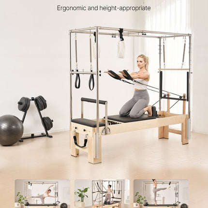 Pilateso treniruoklis VEVOR S700-F-B, klevo medienos rėmas