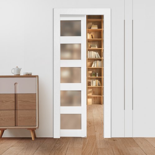 Stumdomos į sieną įleidžiamos durys VEVOR GC07-30, 765 x 2035 mm