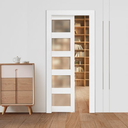 Stumdomos į sieną įleidžiamos durys VEVOR GC07-36, 915 x 2035 mm