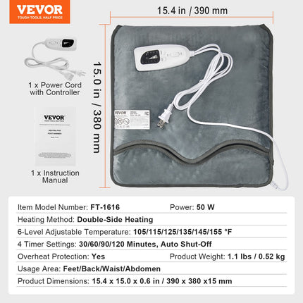 Elektrinis kojų šildytuvas VEVOR FT-1616, 50 W