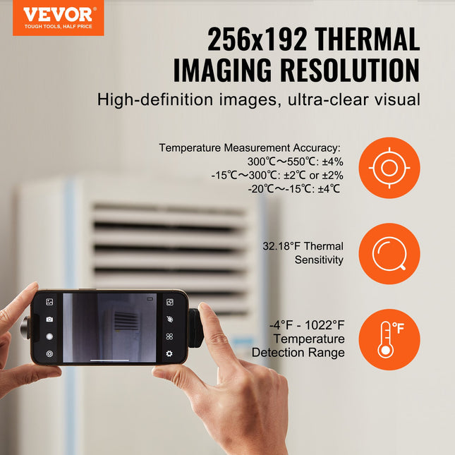 Termovizorius VEVOR HT-W01, 256 x 192 IR raiška
