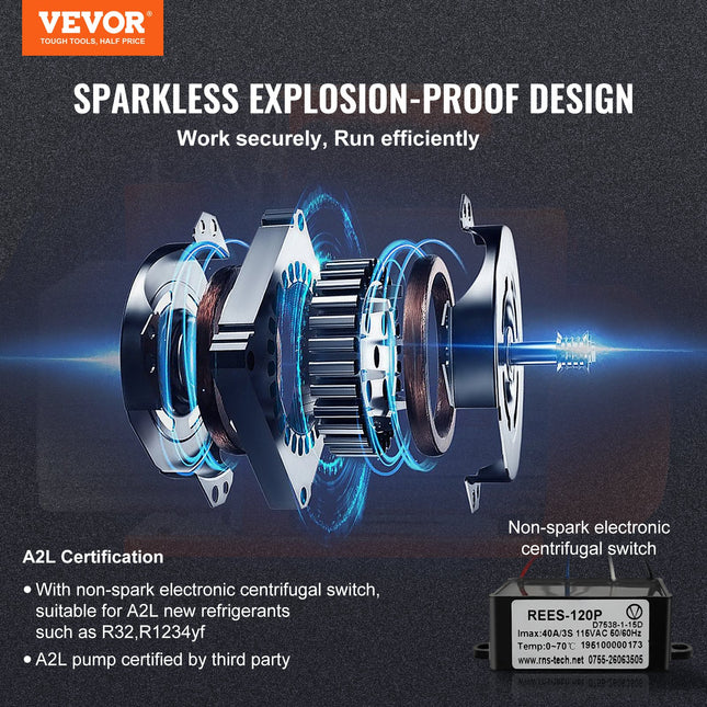 Vakuuminis siurblys VEVOR VP245, 142 l/min.