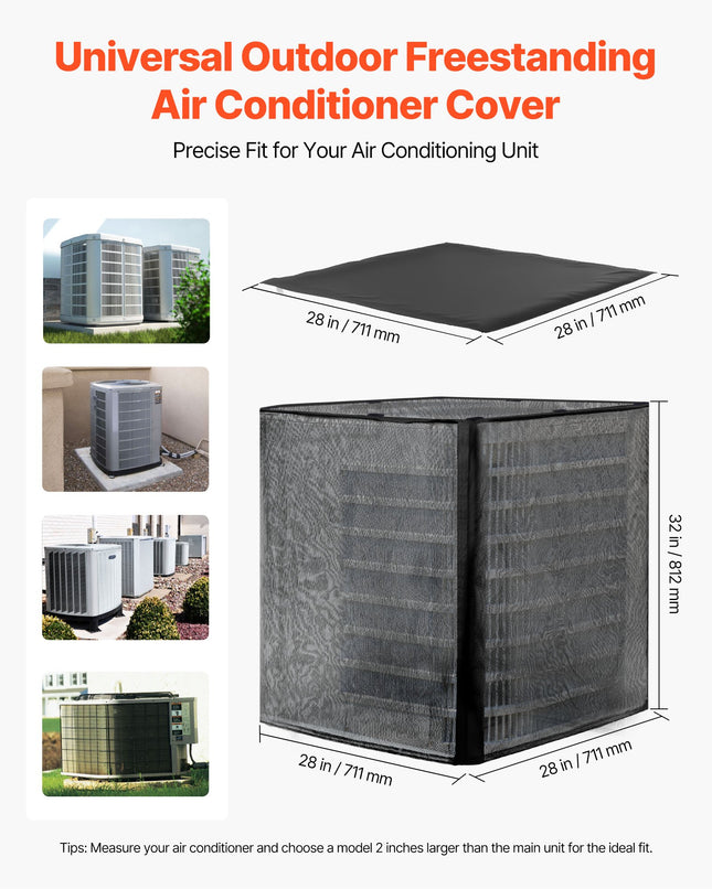 Oro kondicionieriaus uždangalas VEVOR FT-SZ-W28, 711 x 711 x 812 mm
