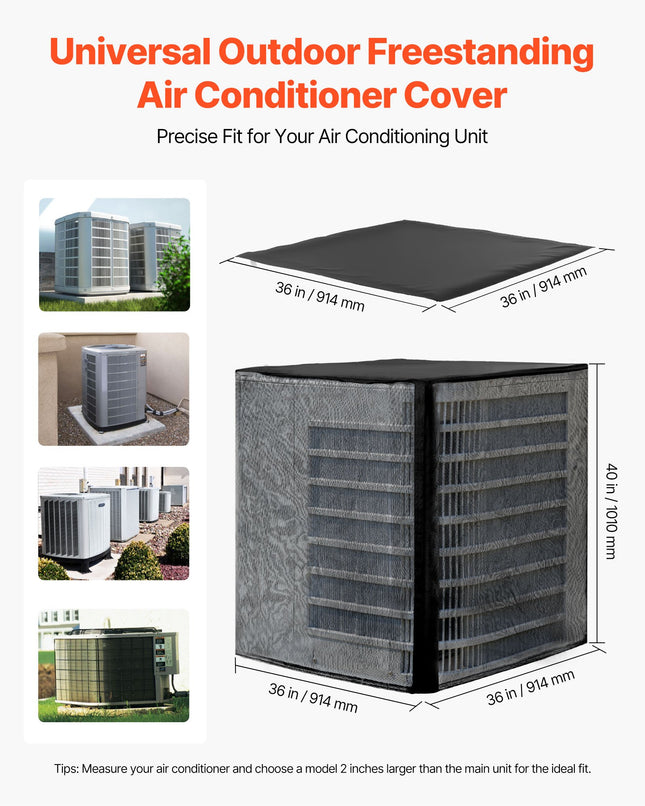 Oro kondicionieriaus uždangalas VEVOR FT-SZ-W36, 914 x 914 x 1010 mm