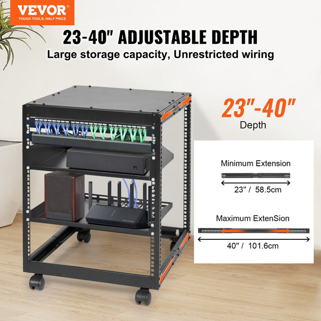 Atviro rėmo serverių spinta VEVOR HT-W6412, 12U