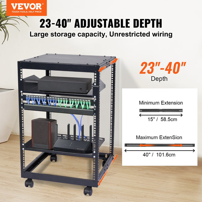 Atvira serverio spinta VEVOR HT-W6415, 15U