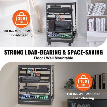 Atvira serverio spinta VEVOR HT-W6415, 15U