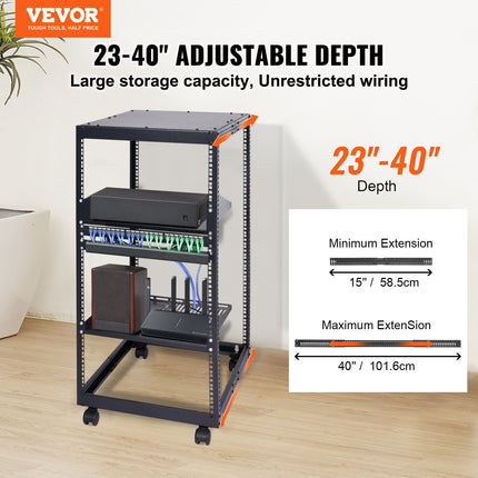 Atvira serverio spinta VEVOR HT-W6420, 20U