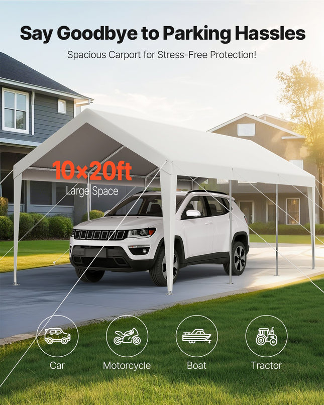 Automobilių stoginė VEVOR SXYJSCK-KFS1020FT-W, 3 x 6 m
