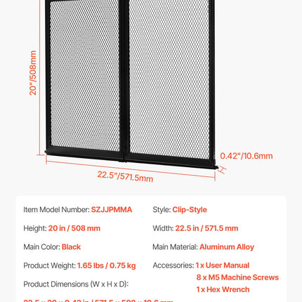 Kemperio durų apsauginės grotelės VEVOR SZJJPMMA, 571,5 x 508 mm