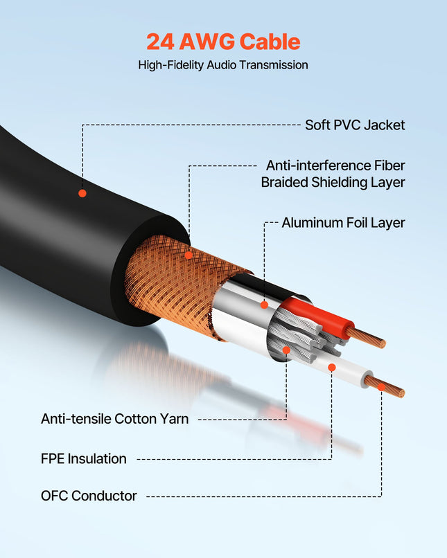 XLR kabelių rinkinys VEVOR XY-XLR-100FT-2PK, 30,48 m