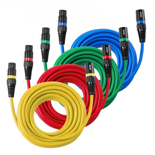 XLR kabelių rinkinys VEVOR XY-XLR-25FT-4PK, 7,62 m, 4 vnt.