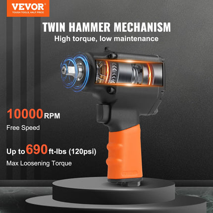 Pneumatinis veržliasukis VEVOR 3/8", 935 Nm atsukimo momentas