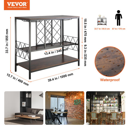 Industrinio stiliaus baro spintelė VEVOR 07920001005010101, 100 cm pločio.