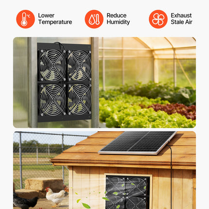 Saulės energija varomas ventiliatorius VEVOR 25W-XC12025X12Z, 25W