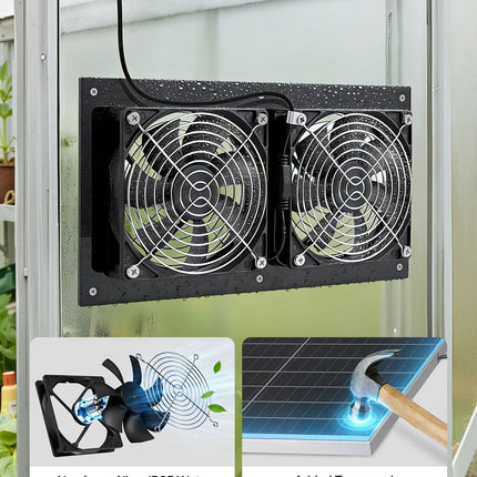 Saulės energija varomas ventiliatorius VEVOR 15W-XC12025X12Z, 15W