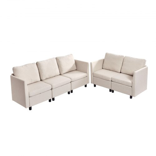 Modulinė kampinė sofa VEVOR SS001-5, 5 vietų su daiktadėžėmis